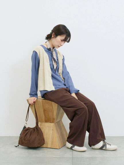 ストレートパンツ(セットアップ可)(グレー/チャコールグレー/ブラウン/カーキ)|Samansa Mos2 blue(サマンサモスモス ブルー)通販