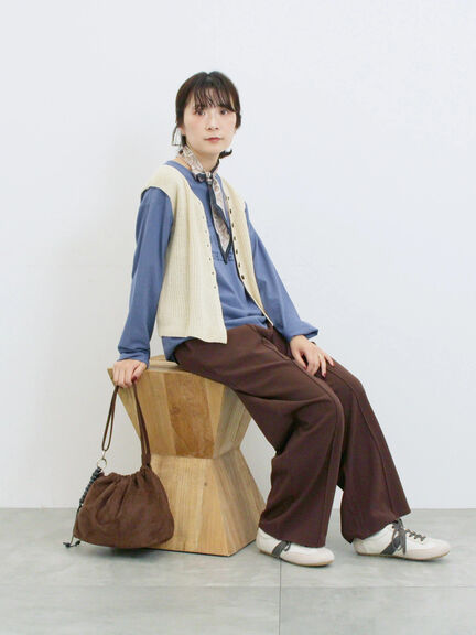 ストレートパンツ(セットアップ可)(グレー/チャコールグレー/ブラウン/カーキ)|Samansa Mos2 blue(サマンサモスモス ブルー)通販