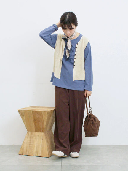 ストレートパンツ(セットアップ可)(グレー/チャコールグレー/ブラウン/カーキ)|Samansa Mos2 blue(サマンサモスモス ブルー)通販