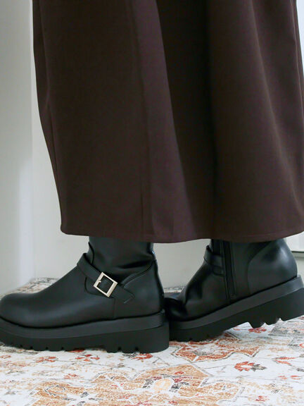 エンジニアブーツ(ブラック/ダークブラウン)|Samansa Mos2 blue(サマンサモスモス ブルー)通販