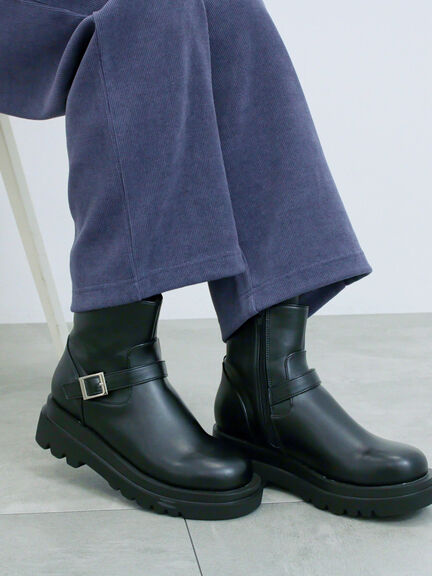 エンジニアブーツ(ブラック/ダークブラウン)|Samansa Mos2 blue(サマンサモスモス ブルー)通販