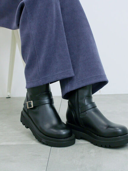 エンジニアブーツ(ブラック/ダークブラウン)|Samansa Mos2 blue(サマンサモスモス ブルー)通販