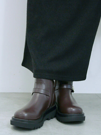 エンジニアブーツ(ブラック/ダークブラウン)|Samansa Mos2 blue(サマンサモスモス ブルー)通販