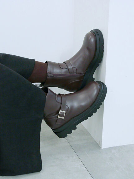 エンジニアブーツ(ブラック/ダークブラウン)|Samansa Mos2 blue(サマンサモスモス ブルー)通販