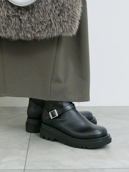 エンジニアブーツ(ブラック/ダークブラウン)|Samansa Mos2 blue(サマンサモスモス ブルー)通販