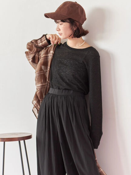 シアーリブロンT(ブラック/ブラウン/キナリ)|Samansa Mos2 blue(サマンサモスモス ブルー)通販