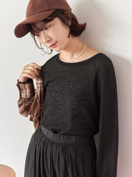 シアーリブロンT(ブラック/ブラウン/キナリ)|Samansa Mos2 blue(サマンサモスモス ブルー)通販