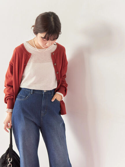 シアーリブロンT(ブラック/ブラウン/キナリ)|Samansa Mos2 blue(サマンサモスモス ブルー)通販