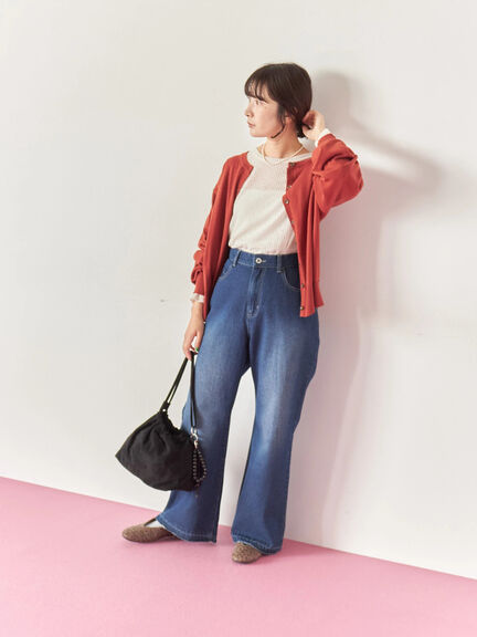 シアーリブロンT(ブラック/ブラウン/キナリ)|Samansa Mos2 blue(サマンサモスモス ブルー)通販