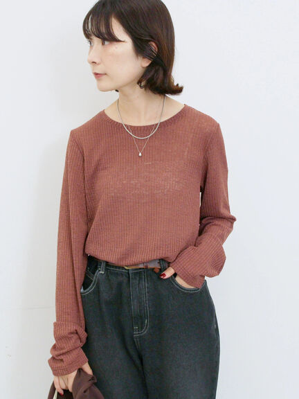 シアーリブロンT(ブラック/ブラウン/キナリ)|Samansa Mos2 blue(サマンサモスモス ブルー)通販