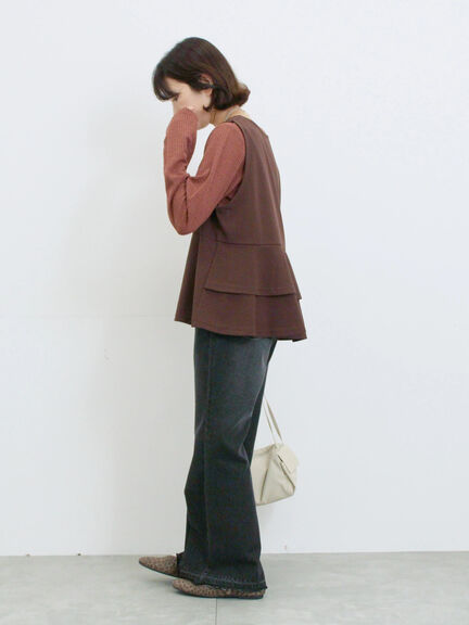 シアーリブロンT(ブラック/ブラウン/キナリ)|Samansa Mos2 blue(サマンサモスモス ブルー)通販