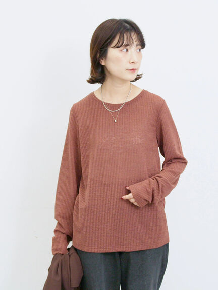 シアーリブロンT(ブラック/ブラウン/キナリ)|Samansa Mos2 blue(サマンサモスモス ブルー)通販