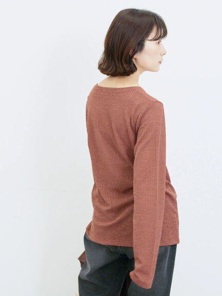 シアーリブロンT(ブラック/ブラウン/キナリ)|Samansa Mos2 blue(サマンサモスモス ブルー)通販