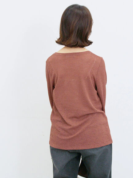 シアーリブロンT(ブラック/ブラウン/キナリ)|Samansa Mos2 blue(サマンサモスモス ブルー)通販