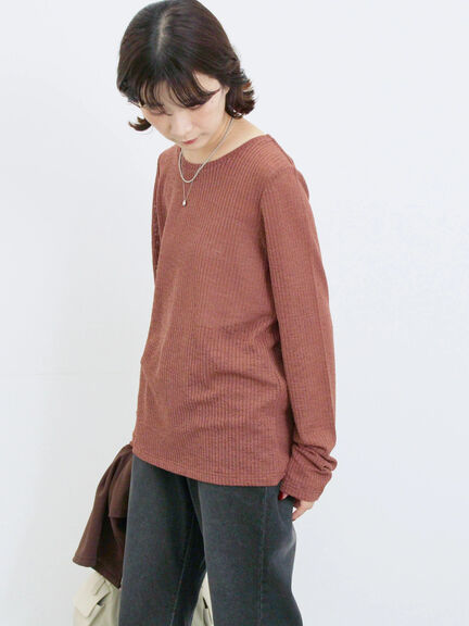 シアーリブロンT(ブラック/ブラウン/キナリ)|Samansa Mos2 blue(サマンサモスモス ブルー)通販