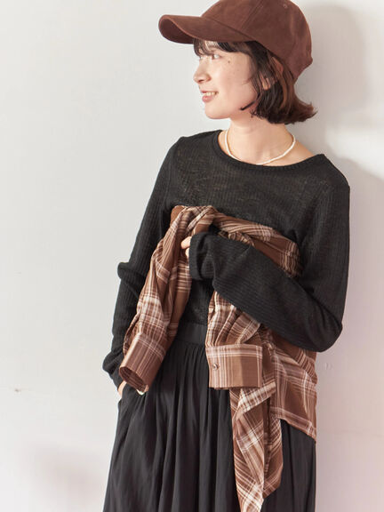 シアーリブロンT(ブラック/ブラウン/キナリ)|Samansa Mos2 blue(サマンサモスモス ブルー)通販