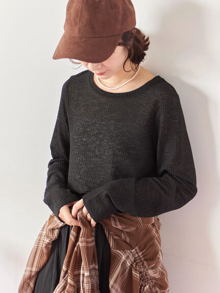 シアーリブロンT(ブラック/ブラウン/キナリ)|Samansa Mos2 blue(サマンサモスモス ブルー)通販