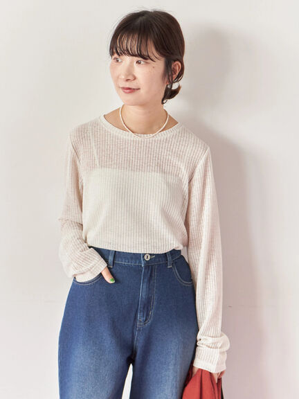 シアーリブロンT(ブラック/ブラウン/キナリ)|Samansa Mos2 blue(サマンサモスモス ブルー)通販