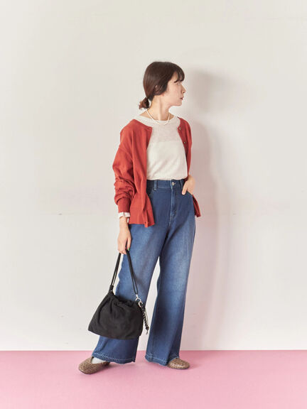 シアーリブロンT(ブラック/ブラウン/キナリ)|Samansa Mos2 blue(サマンサモスモス ブルー)通販