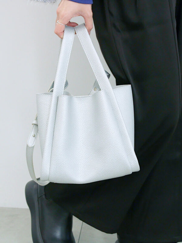 ポーチ付2WAYスクエアバッグ(シルバー)|Samansa Mos2 blue(サマンサモスモス ブルー)通販