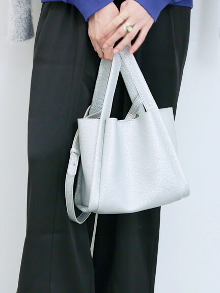 ポーチ付2WAYスクエアバッグ(シルバー/ブラック/ライトベージュ)|Samansa Mos2 blue(サマンサモスモス ブルー)通販