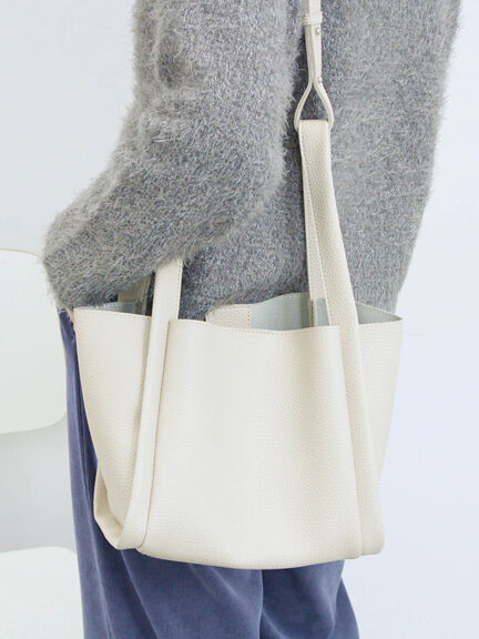 ポーチ付2WAYスクエアバッグ(シルバー/ブラック/ライトベージュ)|Samansa Mos2 blue(サマンサモスモス ブルー)通販