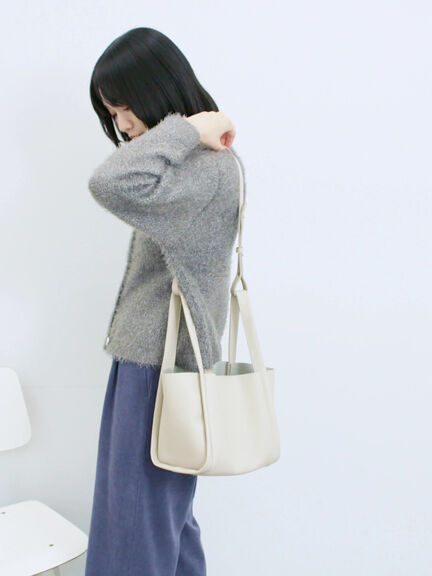 ポーチ付2WAYスクエアバッグ(シルバー/ブラック/ライトベージュ)|Samansa Mos2 blue(サマンサモスモス ブルー)通販