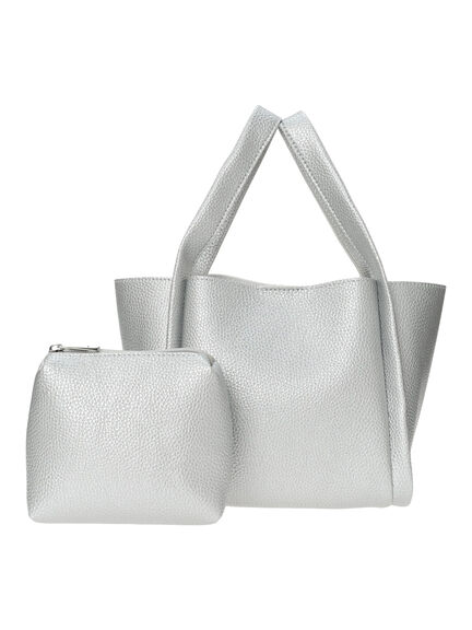 ポーチ付2WAYスクエアバッグ(シルバー/ブラック/ライトベージュ)|Samansa Mos2 blue(サマンサモスモス ブルー)通販