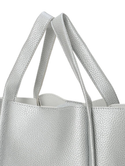 ポーチ付2WAYスクエアバッグ(シルバー/ブラック/ライトベージュ)|Samansa Mos2 blue(サマンサモスモス ブルー)通販