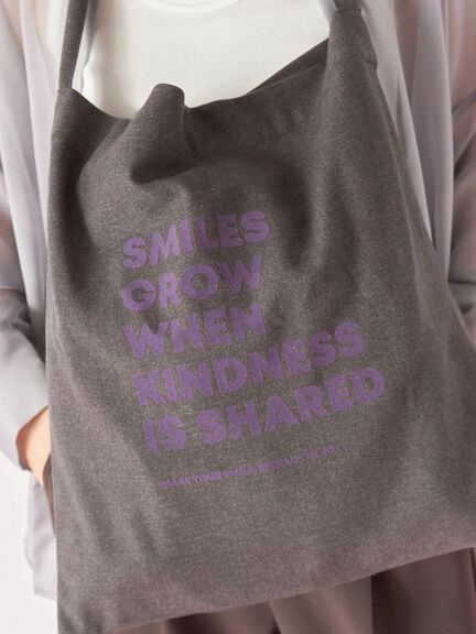 フロッキーロゴトート(チャコールグレー/ライトベージュ/ブラウン)|Samansa Mos2 blue(サマンサモスモス ブルー)通販