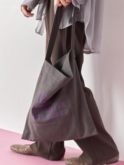 フロッキーロゴトート(チャコールグレー/ライトベージュ/ブラウン)|Samansa Mos2 blue(サマンサモスモス ブルー)通販