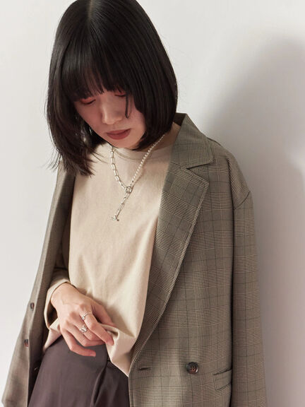 パール&チェーンミックスネックレス(シルバー)|Samansa Mos2 blue(サマンサモスモス ブルー)通販