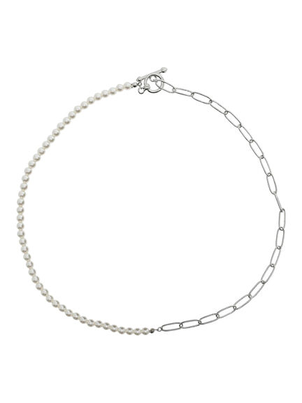 パール&チェーンミックスネックレス(シルバー)|Samansa Mos2 blue(サマンサモスモス ブルー)通販