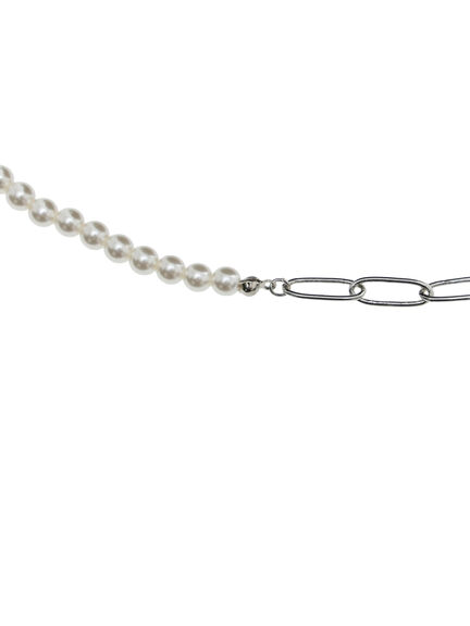 パール&チェーンミックスネックレス(シルバー)|Samansa Mos2 blue(サマンサモスモス ブルー)通販