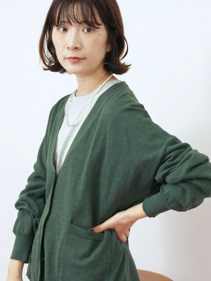 マルチスタイルVネックカーディガン(ブラック/ライトベージュ/オレンジ/モカ/グリーン)|Samansa Mos2 blue(サマンサモスモス ブルー)通販