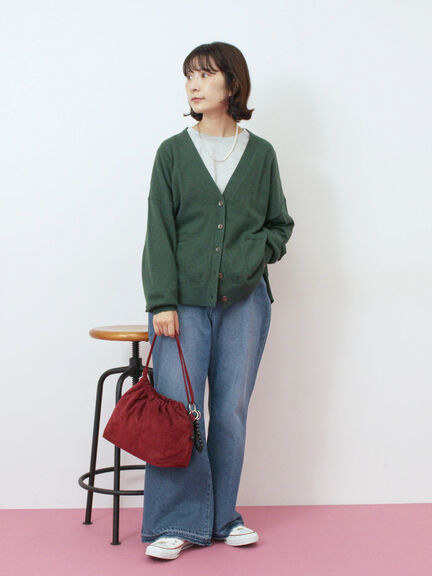 マルチスタイルVネックカーディガン(ブラック/ライトベージュ/オレンジ/モカ/グリーン)|Samansa Mos2 blue(サマンサモスモス ブルー)通販