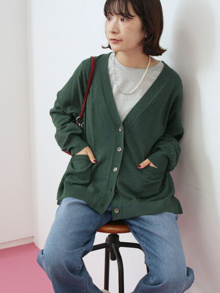 マルチスタイルVネックカーディガン(ブラック/ライトベージュ/オレンジ/モカ/グリーン)|Samansa Mos2 blue(サマンサモスモス ブルー)通販