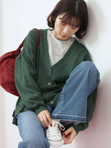 マルチスタイルVネックカーディガン(ブラック/ライトベージュ/オレンジ/モカ/グリーン)|Samansa Mos2 blue(サマンサモスモス ブルー)通販