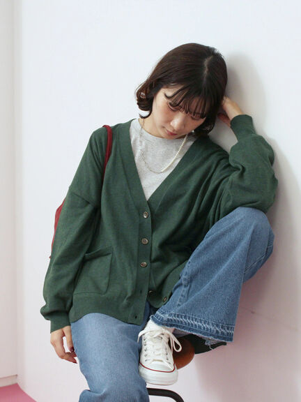 マルチスタイルVネックカーディガン(ブラック/ライトベージュ/オレンジ/モカ/グリーン)|Samansa Mos2 blue(サマンサモスモス ブルー)通販