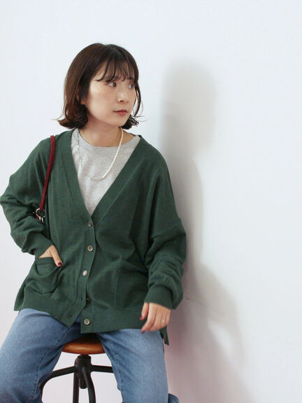 マルチスタイルVネックカーディガン(ブラック/ライトベージュ/オレンジ/モカ/グリーン)|Samansa Mos2 blue(サマンサモスモス ブルー)通販