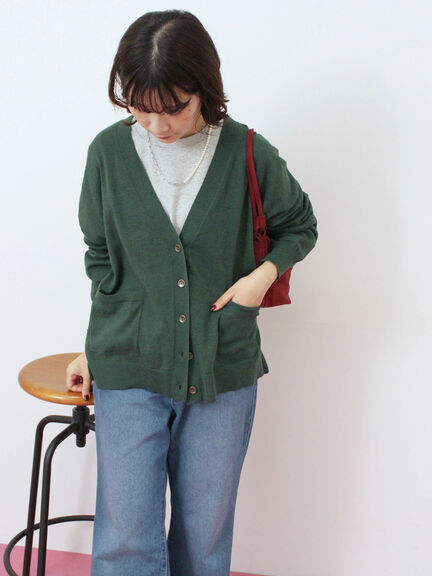 マルチスタイルVネックカーディガン(ブラック/ライトベージュ/オレンジ/モカ/グリーン)|Samansa Mos2 blue(サマンサモスモス ブルー)通販