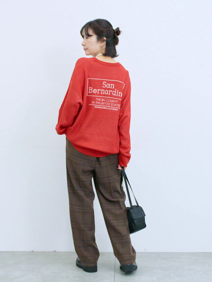 アソートロゴジャガードニットプルオーバー(オフホワイト/レッド/グリーン/ネイビー/TOPグレー)|Samansa Mos2 blue(サマンサモスモス ブルー)通販