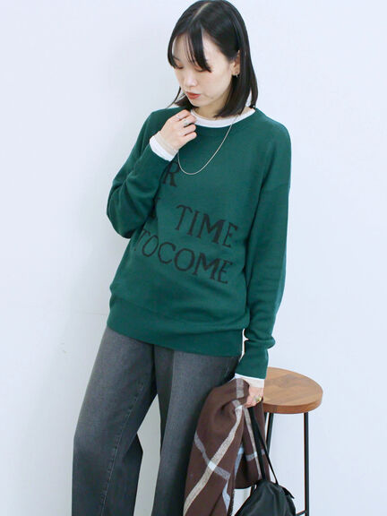 アソートロゴジャガードニットプルオーバー(オフホワイト/レッド/グリーン/ネイビー/TOPグレー)|Samansa Mos2 blue(サマンサモスモス ブルー)通販