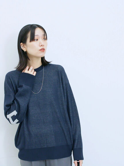 アソートロゴジャガードニットプルオーバー(オフホワイト/レッド/グリーン/ネイビー/TOPグレー)|Samansa Mos2 blue(サマンサモスモス ブルー)通販