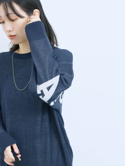 アソートロゴジャガードニットプルオーバー(オフホワイト/レッド/グリーン/ネイビー/TOPグレー)|Samansa Mos2 blue(サマンサモスモス ブルー)通販