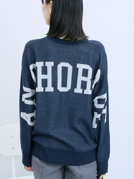 アソートロゴジャガードニットプルオーバー(オフホワイト/レッド/グリーン/ネイビー/TOPグレー)|Samansa Mos2 blue(サマンサモスモス ブルー)通販