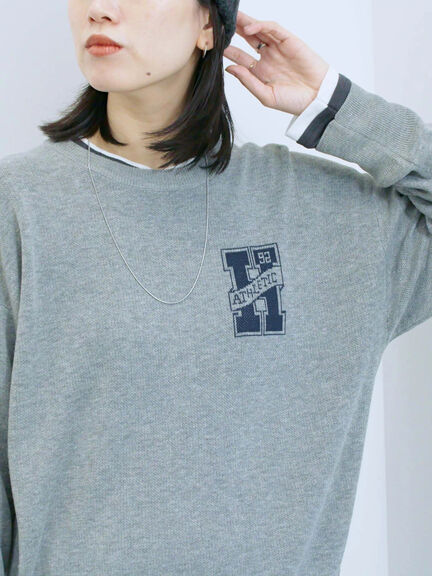 アソートロゴジャガードニットプルオーバー(オフホワイト/レッド/グリーン/ネイビー/TOPグレー)|Samansa Mos2 blue(サマンサモスモス ブルー)通販