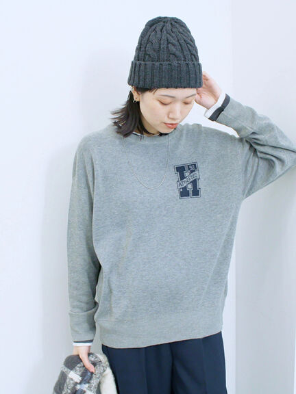 アソートロゴジャガードニットプルオーバー(オフホワイト/レッド/グリーン/ネイビー/TOPグレー)|Samansa Mos2 blue(サマンサモスモス ブルー)通販