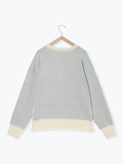 アソートロゴジャガードニットプルオーバー(オフホワイト/レッド/グリーン/ネイビー/TOPグレー)|Samansa Mos2 blue(サマンサモスモス ブルー)通販