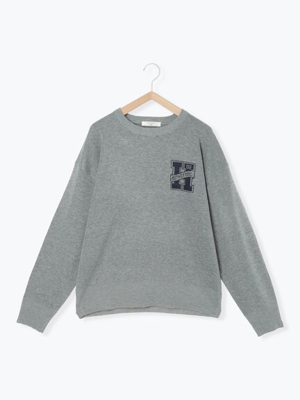 アソートロゴジャガードニットプルオーバー(オフホワイト/レッド/グリーン/ネイビー/TOPグレー)|Samansa Mos2 blue(サマンサモスモス ブルー)通販